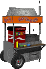 a low-quality 3d render of a hot dog stand