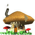 a house made of a mushroom